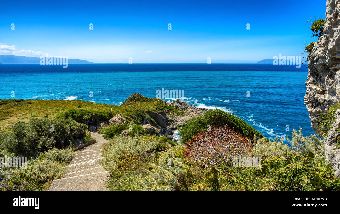 La réserve naturelle du cap milazzo, piscina di venere, Sicile, Italie, mer tyrrhénienne Banque D'Images