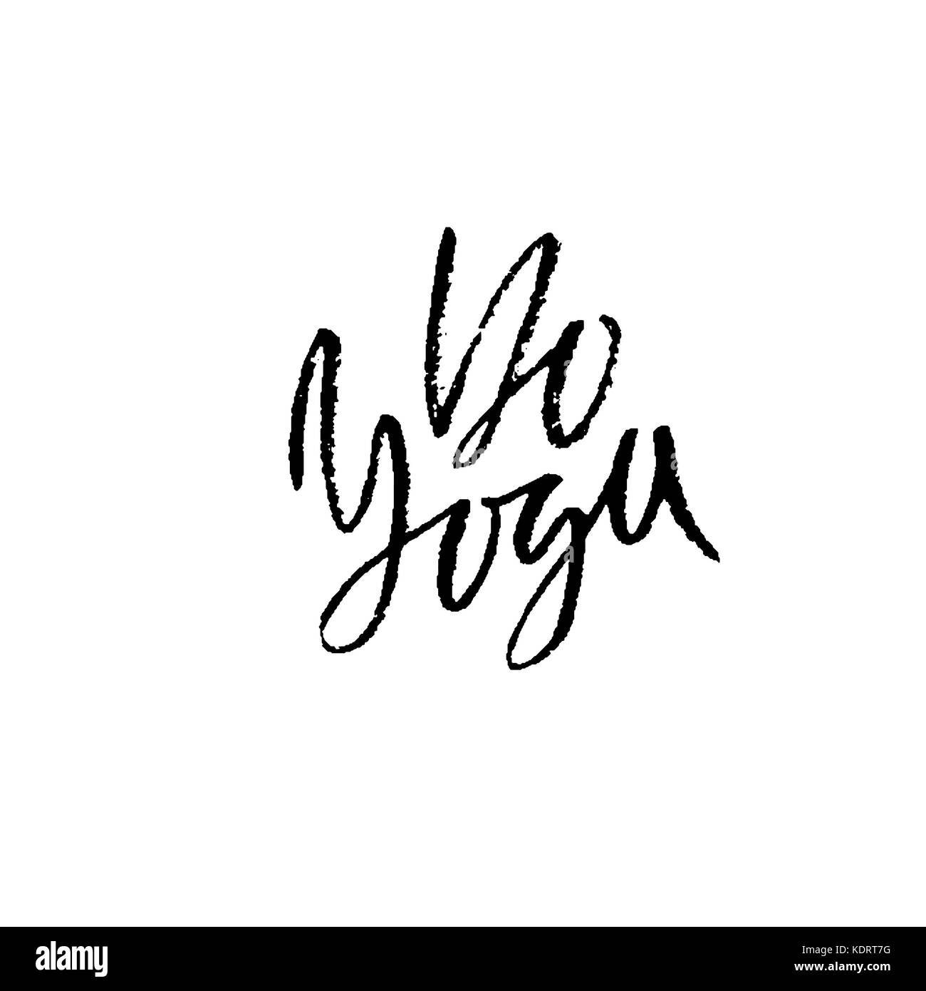 Faire du yoga. moderne brosse sèche. lettrage affiche calligraphie typographie manuscrite. carte. yoga bannière. vector illustration. Illustration de Vecteur