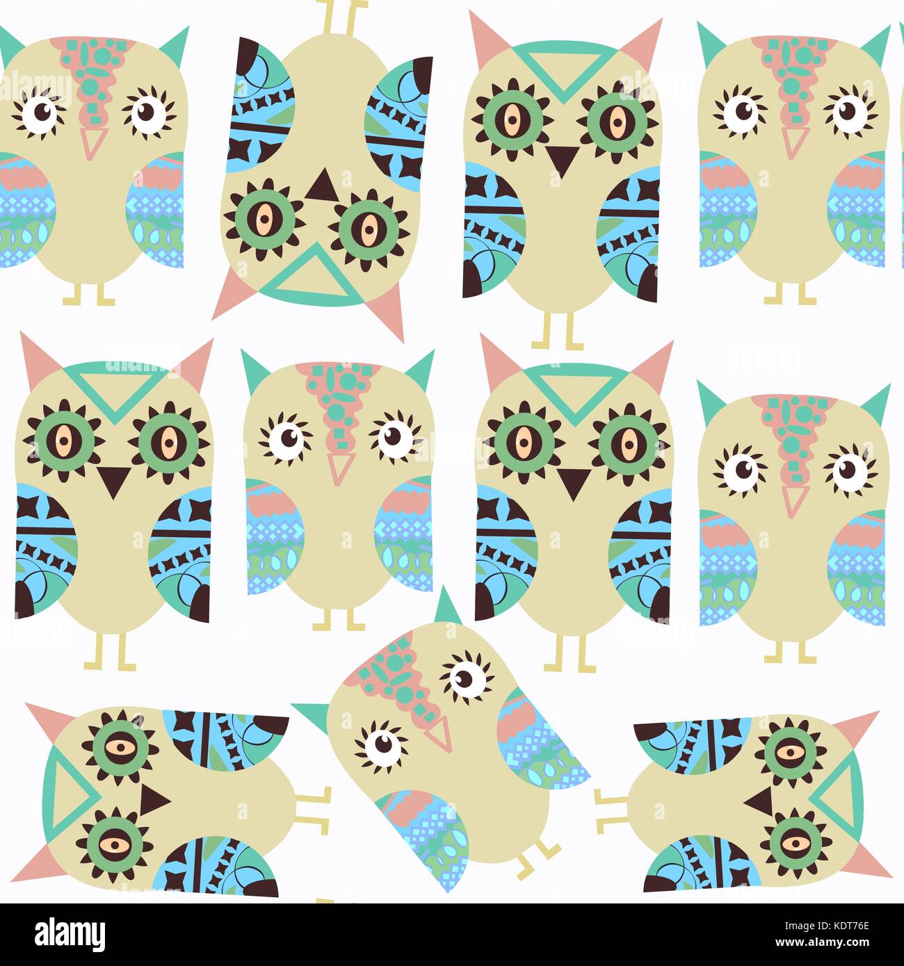 Hibou abstrait nature fantaisie motif enfants. Il se trouve dans le menu nuance, illustration vectorielle Illustration de Vecteur