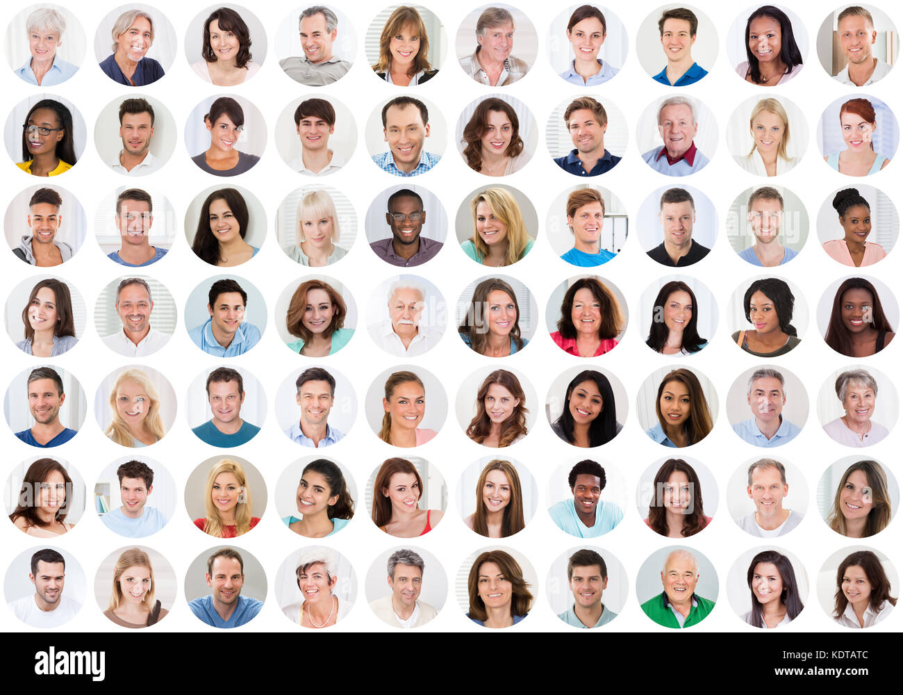 Collage de visages et de portraits de personnes multiethniques souriantes Banque D'Images