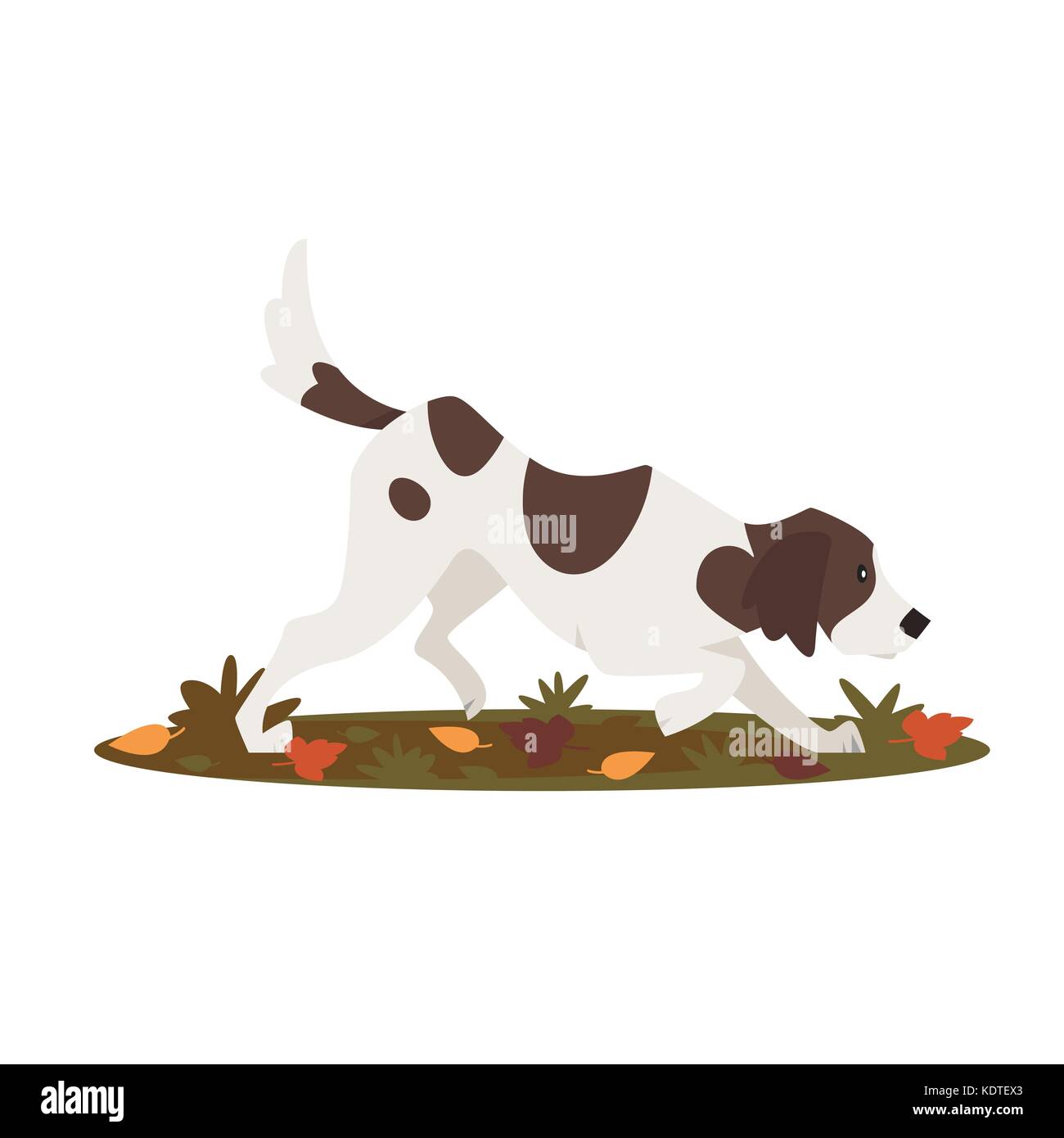 Vector cartoon style illustration de mignon chien chasse, isolé sur fond blanc Illustration de Vecteur