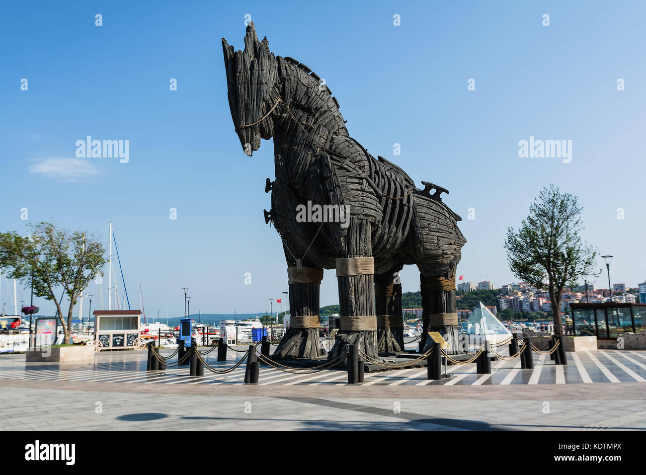 Canakkale, Turquie - 14 août 2017 : le cheval de troie dans la ville de Canakkale, Turquie. Banque D'Images