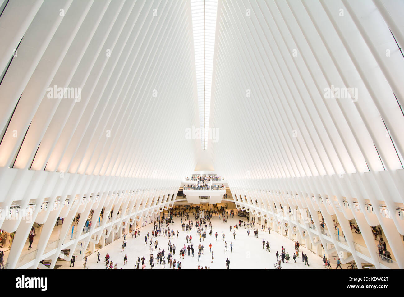 L'impressionnante architecture de l'Oculus au World Trade Center transportation hub à New York, United States Banque D'Images