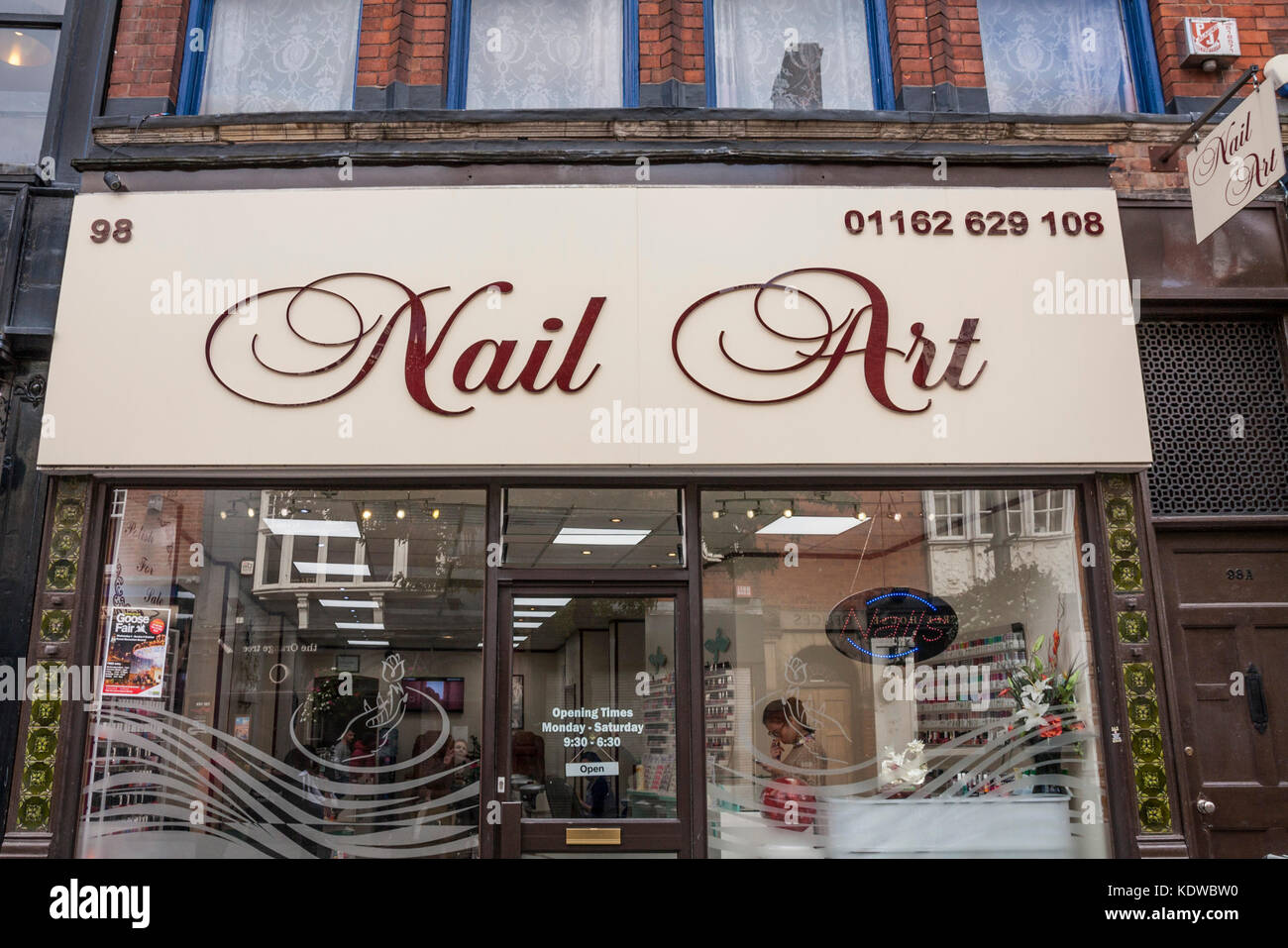 Boutique d'art Nail à Leicester, Angleterre, Royaume-Uni Banque D'Images
