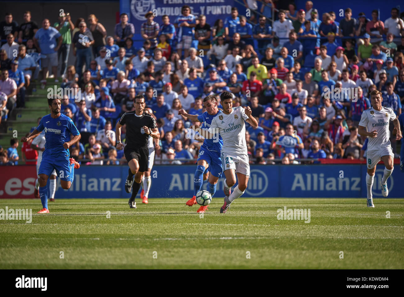 Le mach de football du stade de célébrer à getafe coliseum entre chantier de Getafe vs real madrid avec le résultat 1-2 Banque D'Images