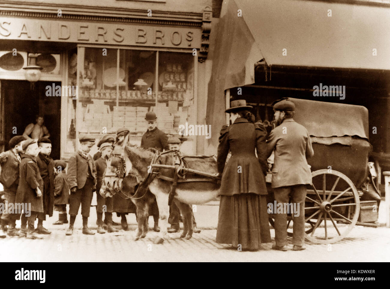 Charrette à âne, Londres, début des années 1900 Banque D'Images