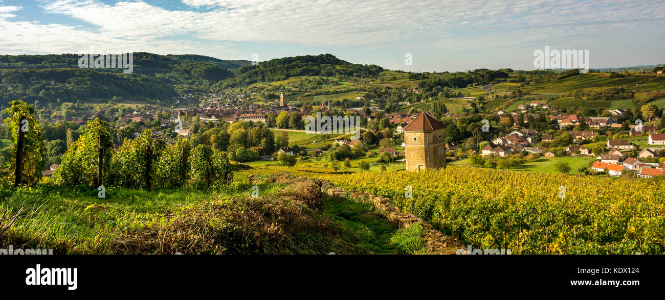 Arbois ville et sa vigne. Jura. Bourgogne-Franche-Comté. France Banque D'Images