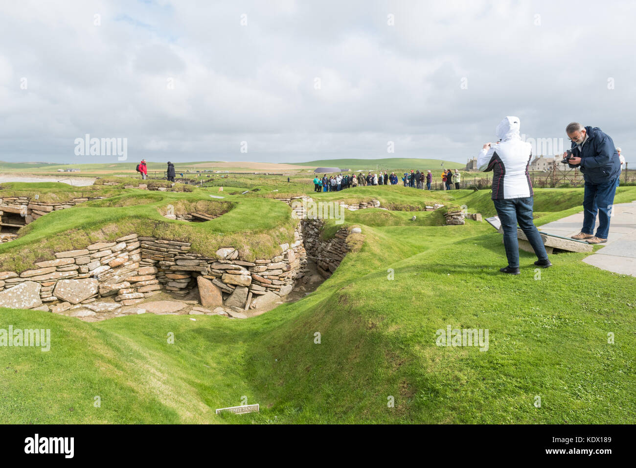 Skara Brae Neolithic Settlement, Sandwick, Orkney, Écosse, Royaume-Uni Banque D'Images