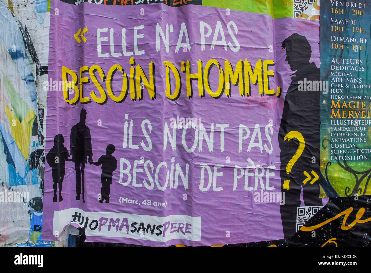 L'anti-gpa (gestional surrogacy) affiches, Paris, France Banque D'Images