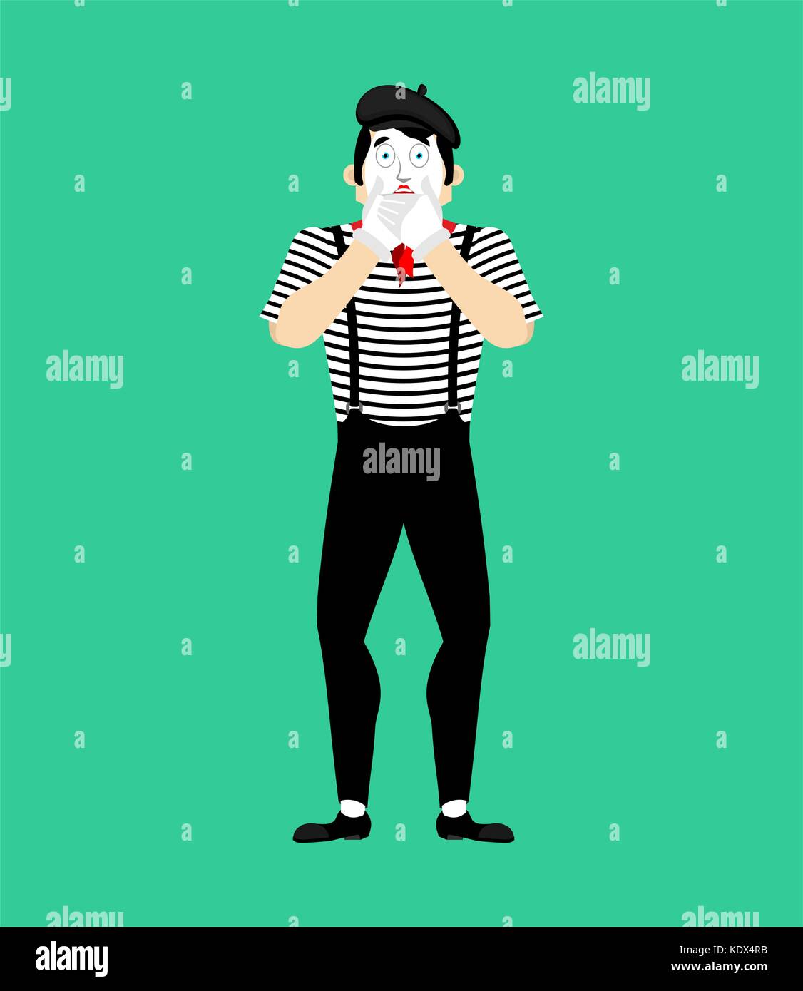 Omg. mime pantomime. peur peur imiter. vector illustration Illustration de Vecteur