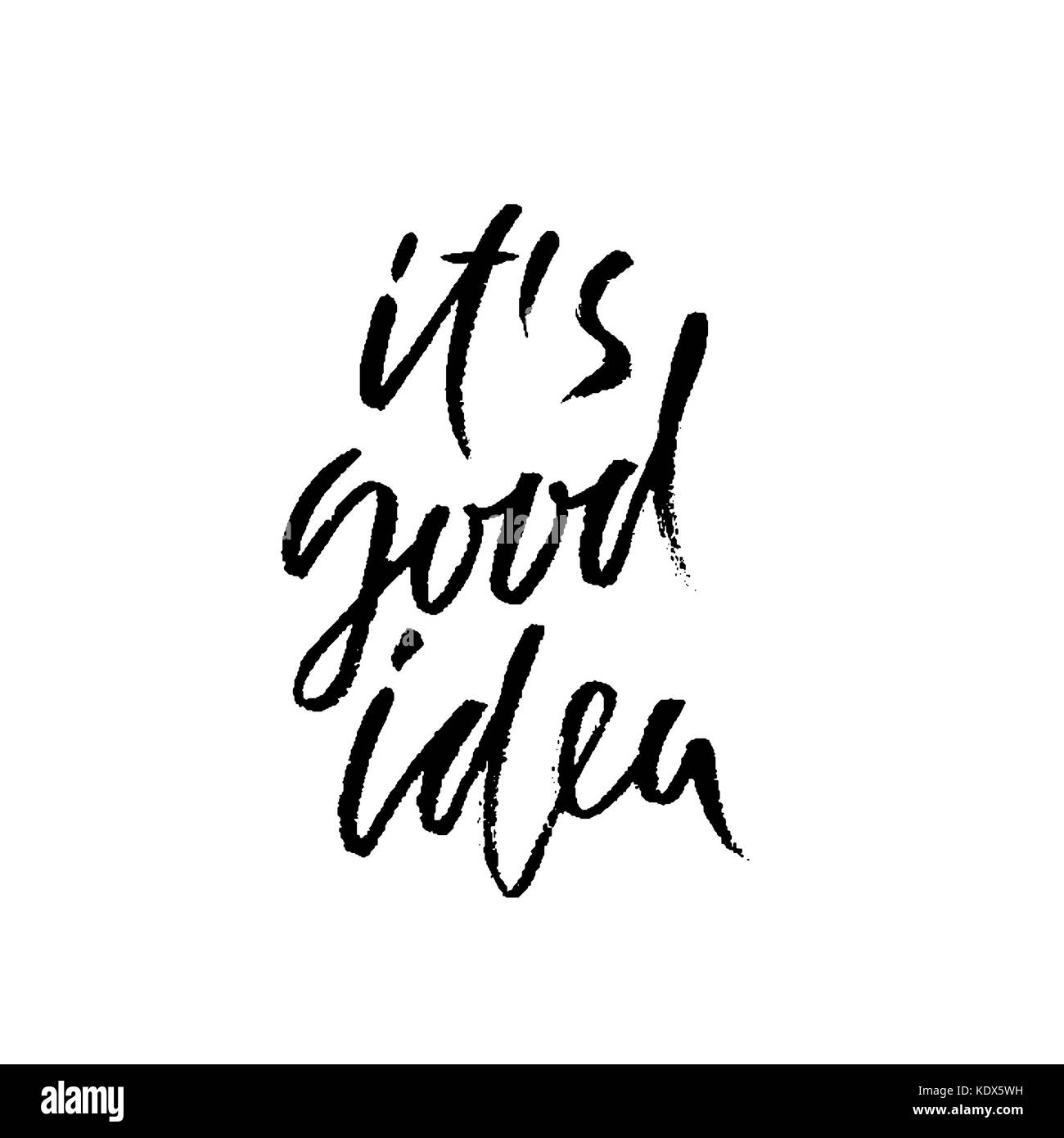 C'est une bonne idée. inspiration et de motivation. devis pinceau peint à la main. lettrage moderne typographie manuscrite. vector illustration. Illustration de Vecteur