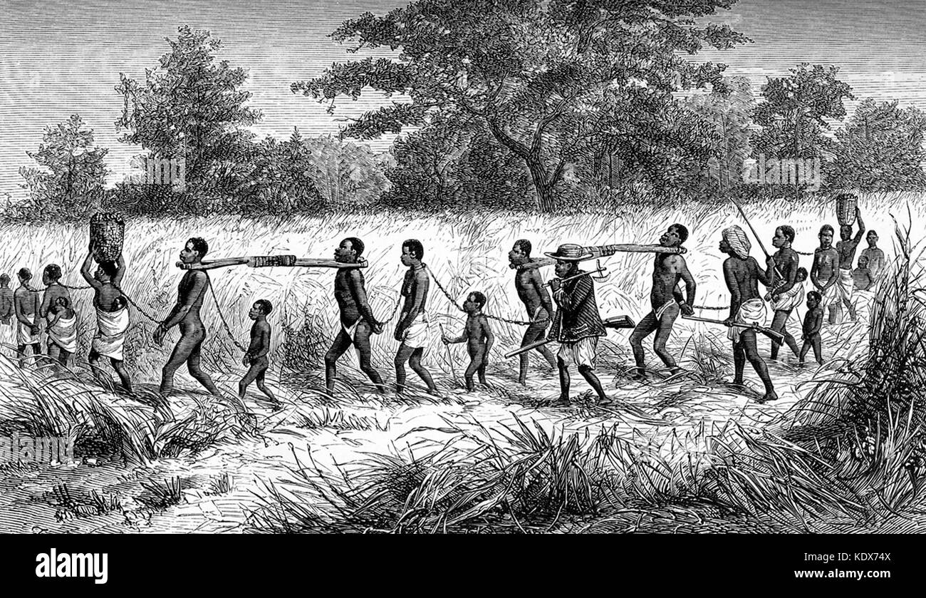 Les marchands d'esclaves et leurs captifs, de livingstone's narrative 1865 Banque D'Images
