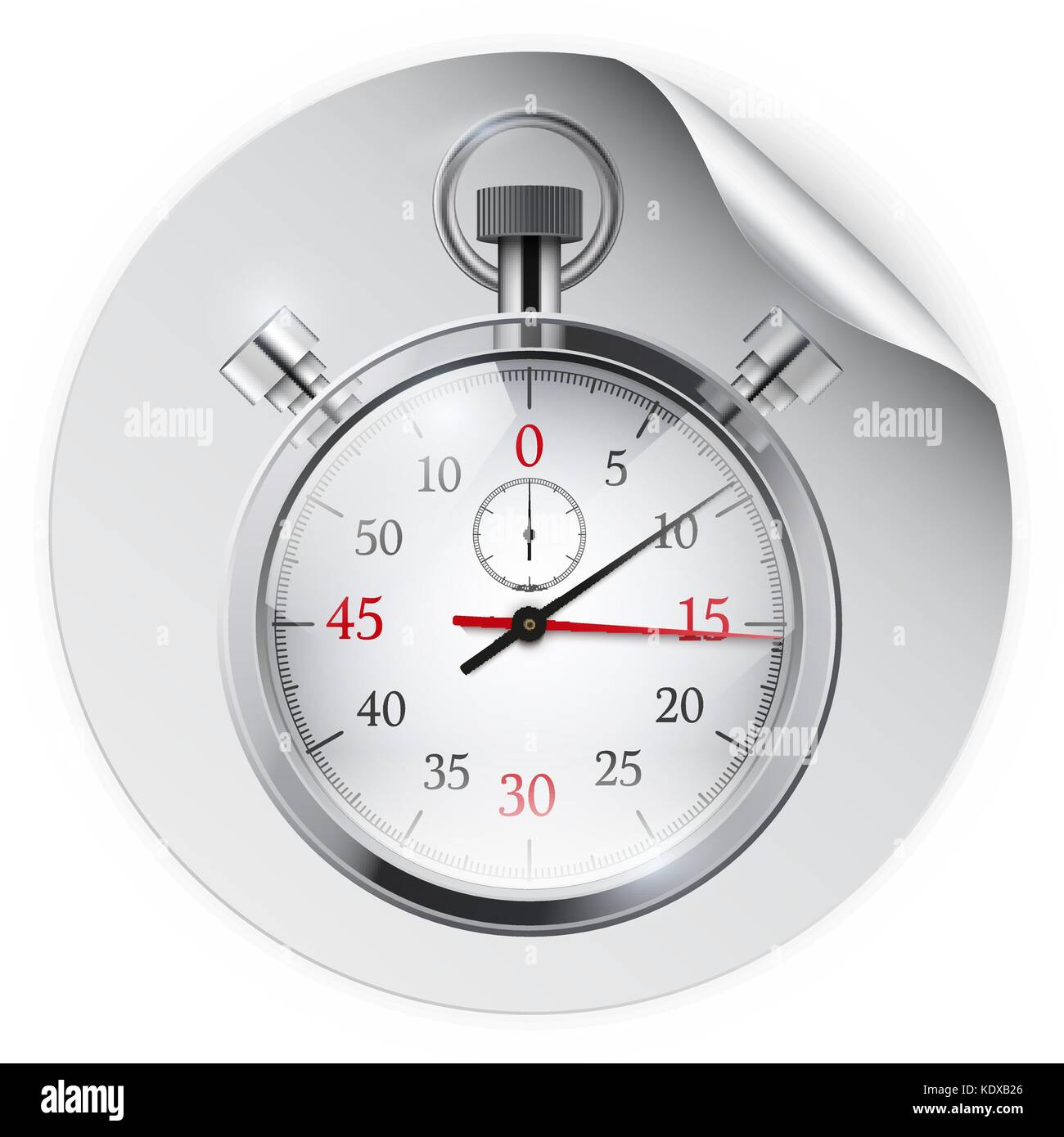 Autocollant rond avec chronomètre Illustration de Vecteur