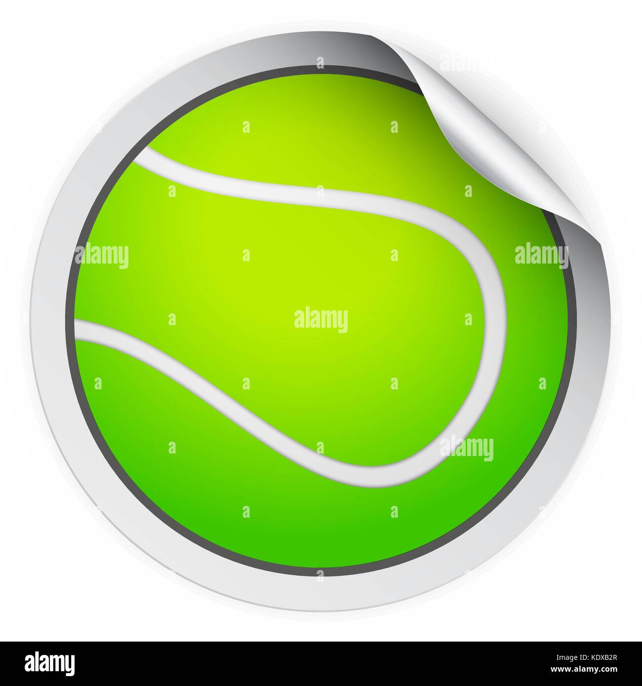 Autocollant rond avec balle de tennis Illustration de Vecteur