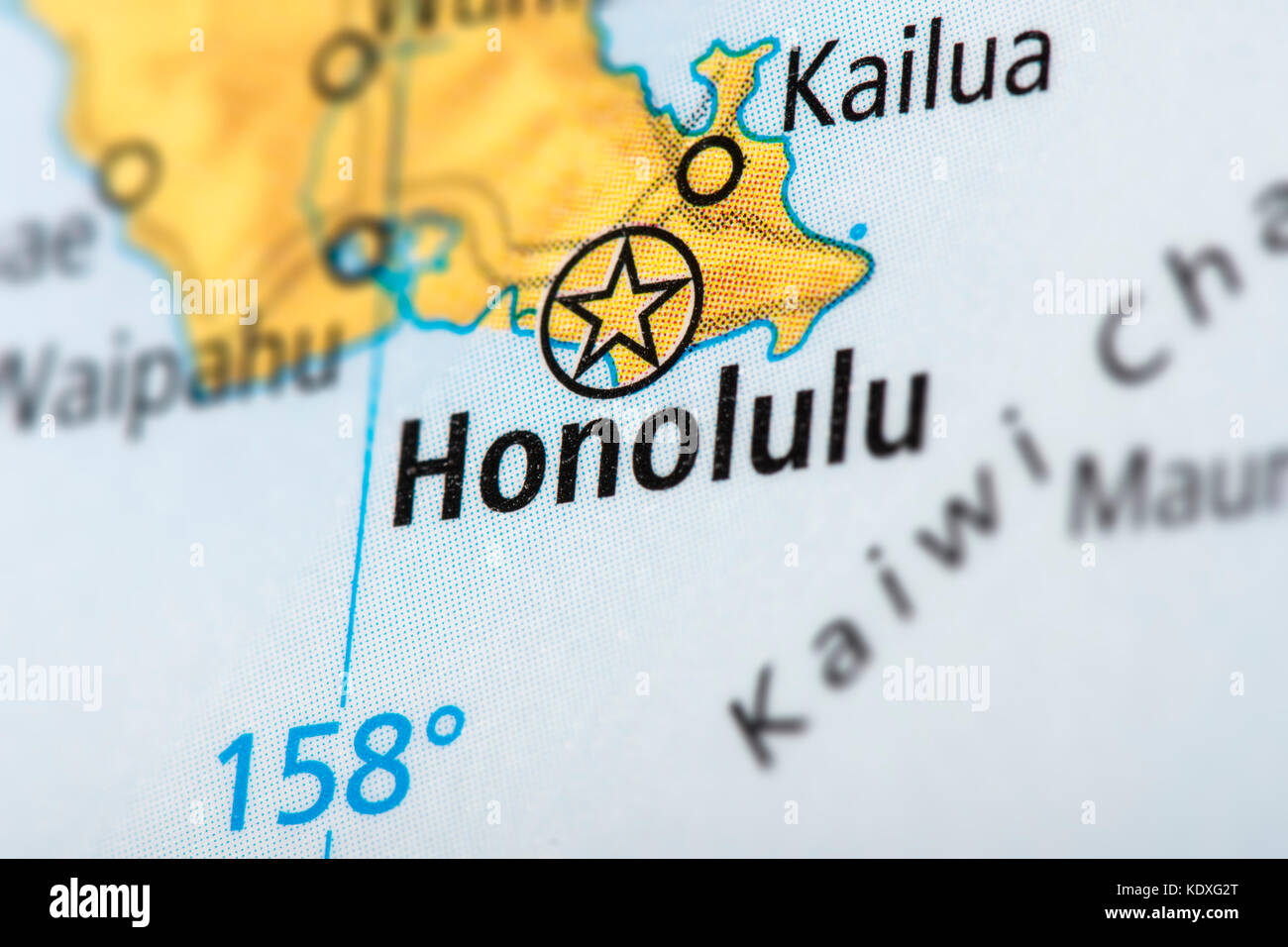 Libre d'Honolulu, Hawaii sur une carte politique des Etats-Unis. Banque D'Images