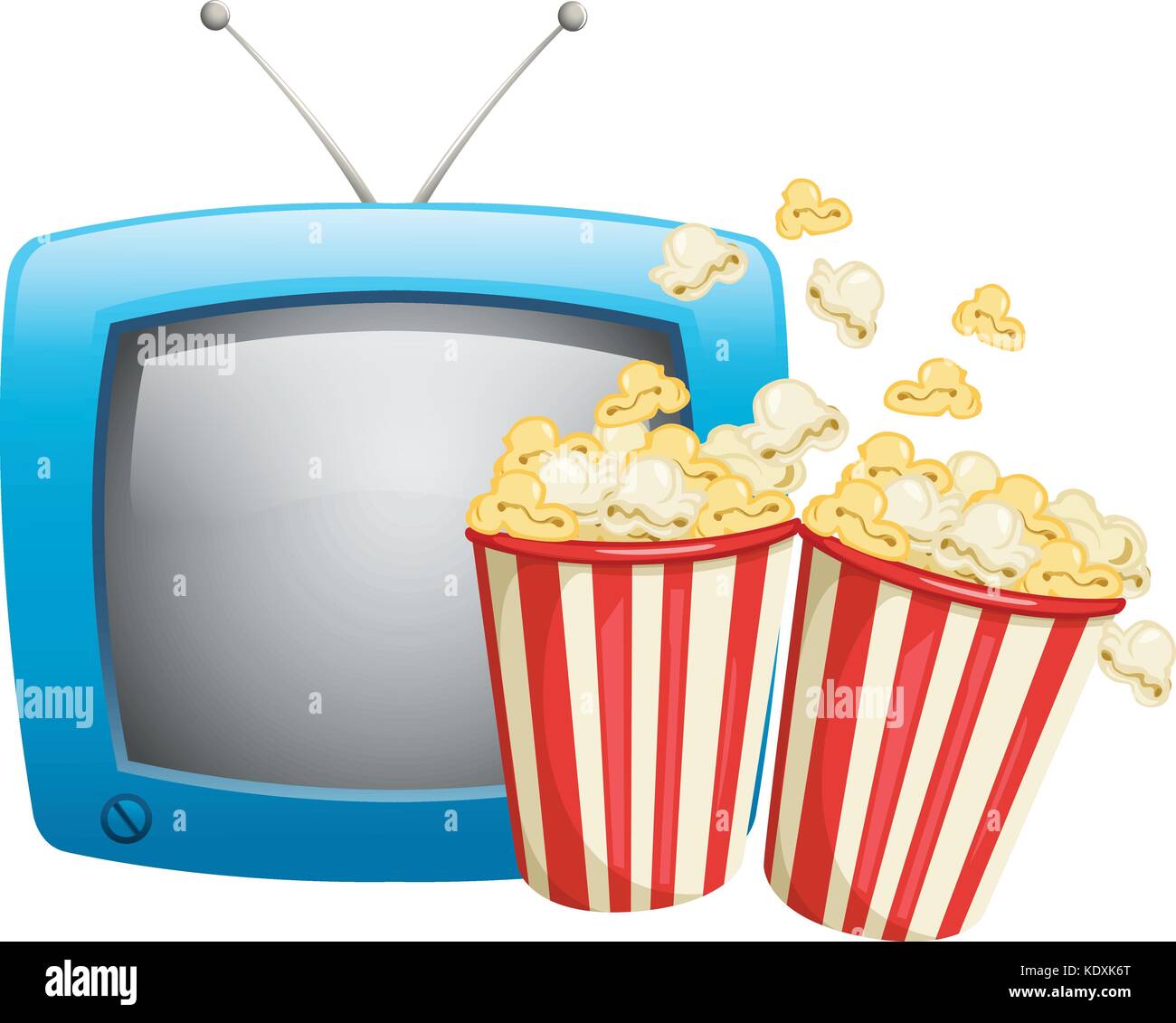 Deux boîtes de maïs soufflé et de télévision illustration Illustration de Vecteur