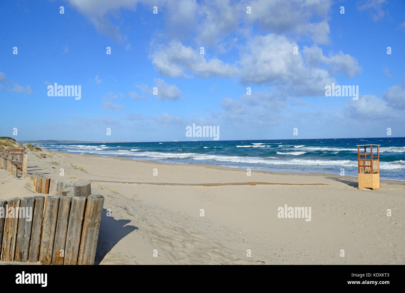 Vue sur la dune de sable, Marina di Sorso, Sardaigne Banque D'Images