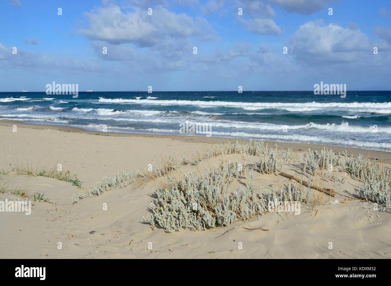 Vue sur la dune de sable, Marina di Sorso, Sardaigne Banque D'Images