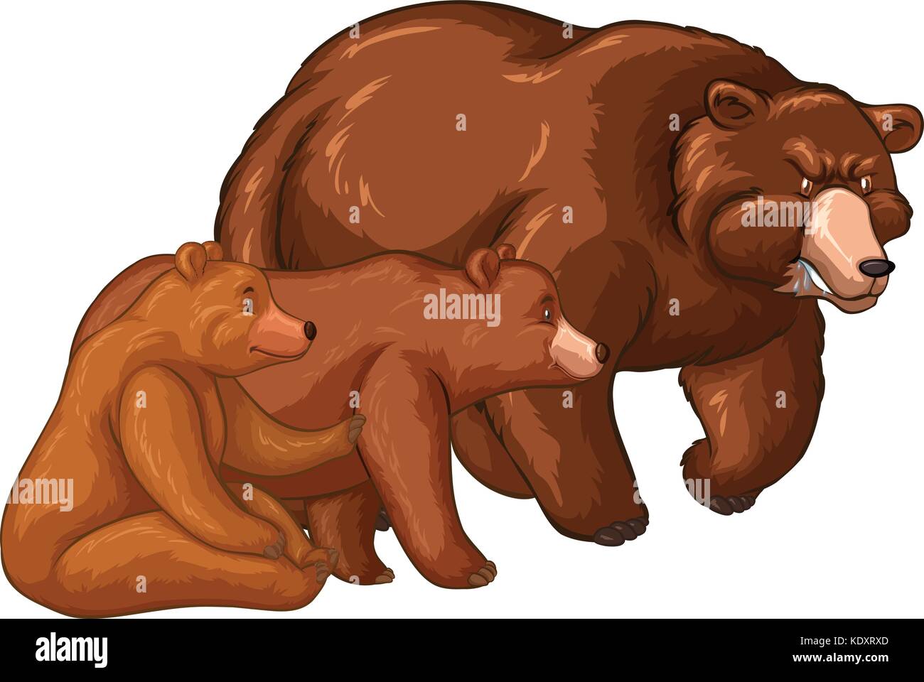 La famille de l'ours avec peu cub illustration Illustration de Vecteur