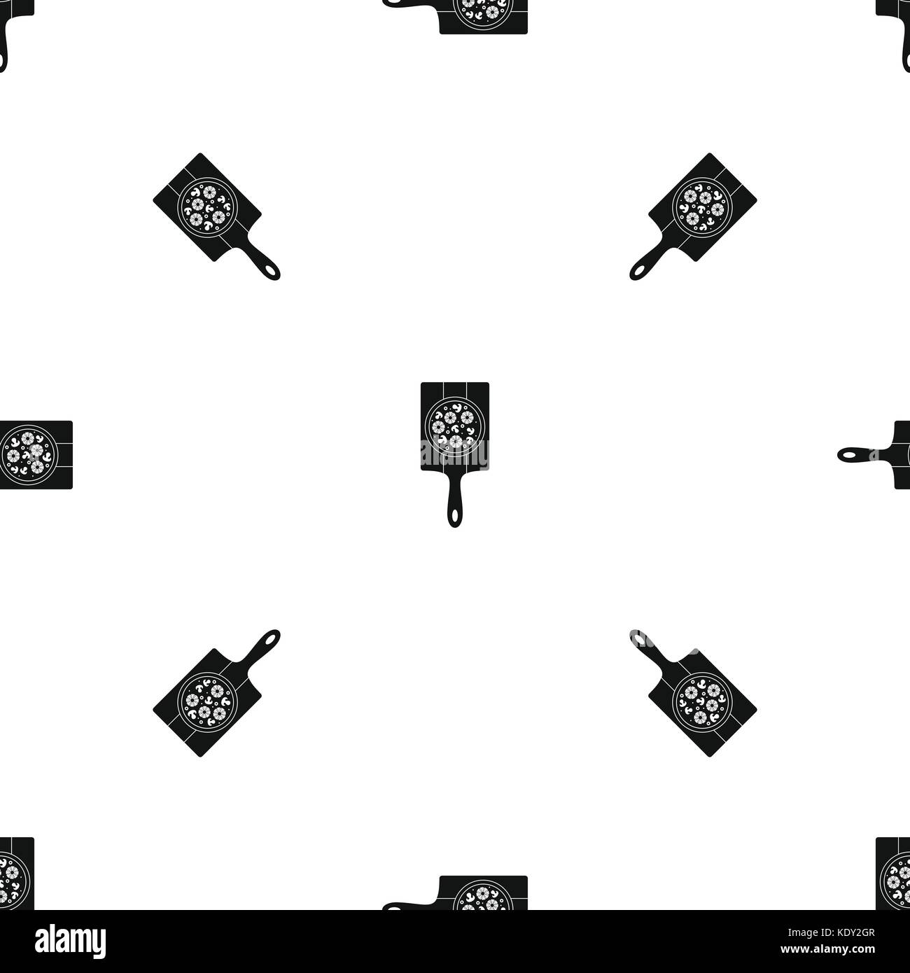 Pizza à l'ananas, champignons et olives noire transparente motif Illustration de Vecteur