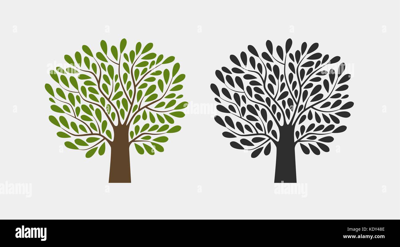 Logo ou symbole de l'arbre. Nature, jardin, écologie, icône de l'environnement. Illustration vectorielle Illustration de Vecteur