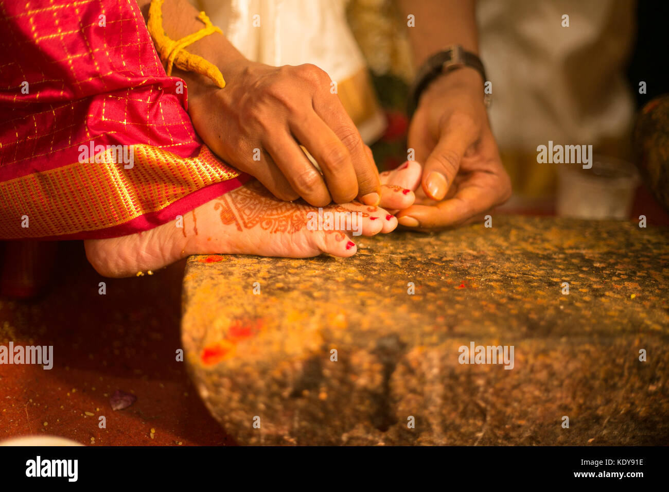 Rituels indiens de mariage, célébration du mariage dans le style indien Banque D'Images