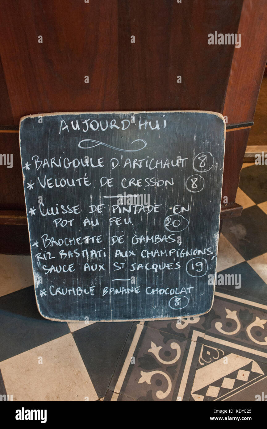 Menu d'aujourd'huis Banque D'Images