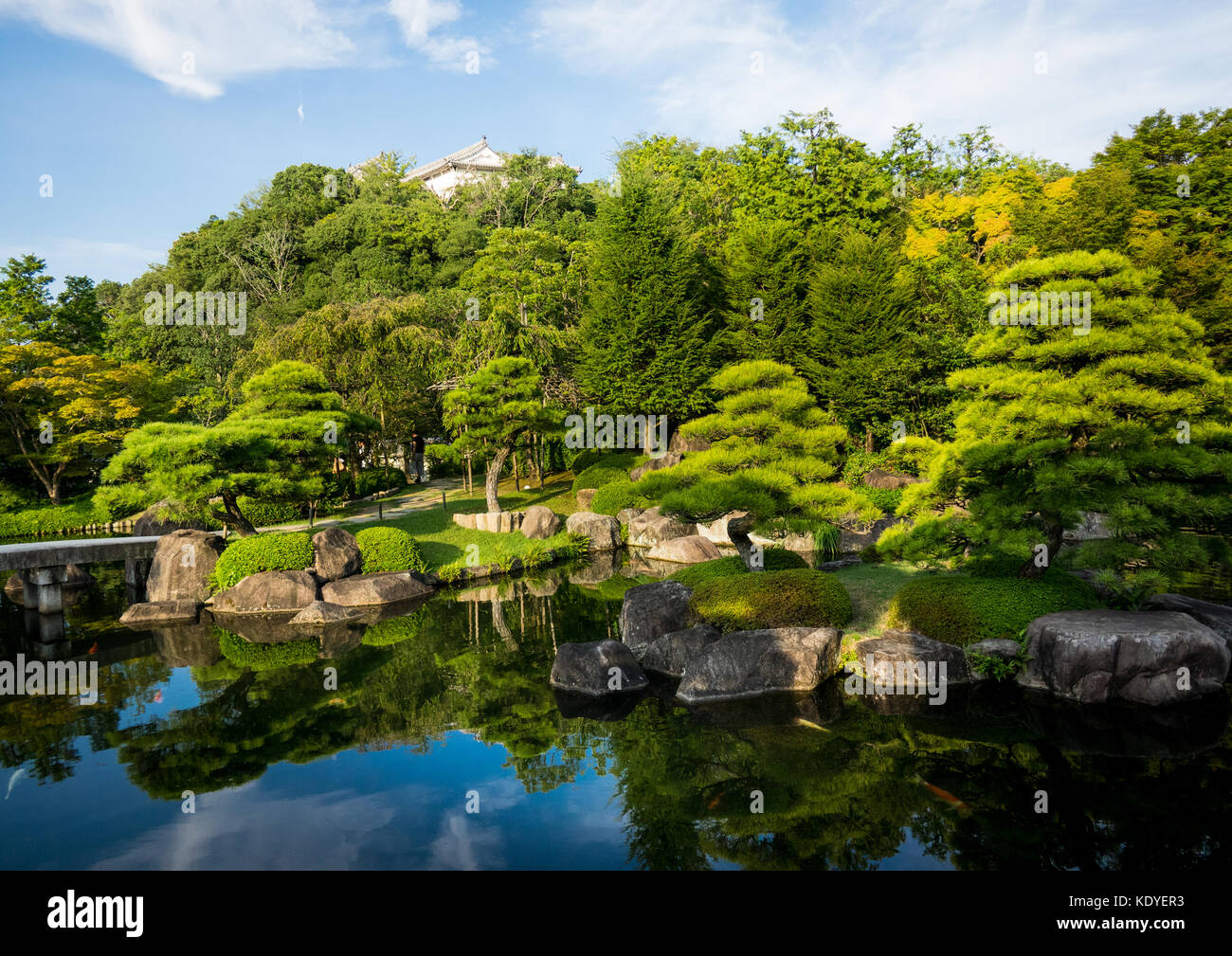 Koko-en des jardins autour du château de Himeji, Himeji, préfecture de Hyogo, région du Kansai, l'île de Honshu, Japon Banque D'Images