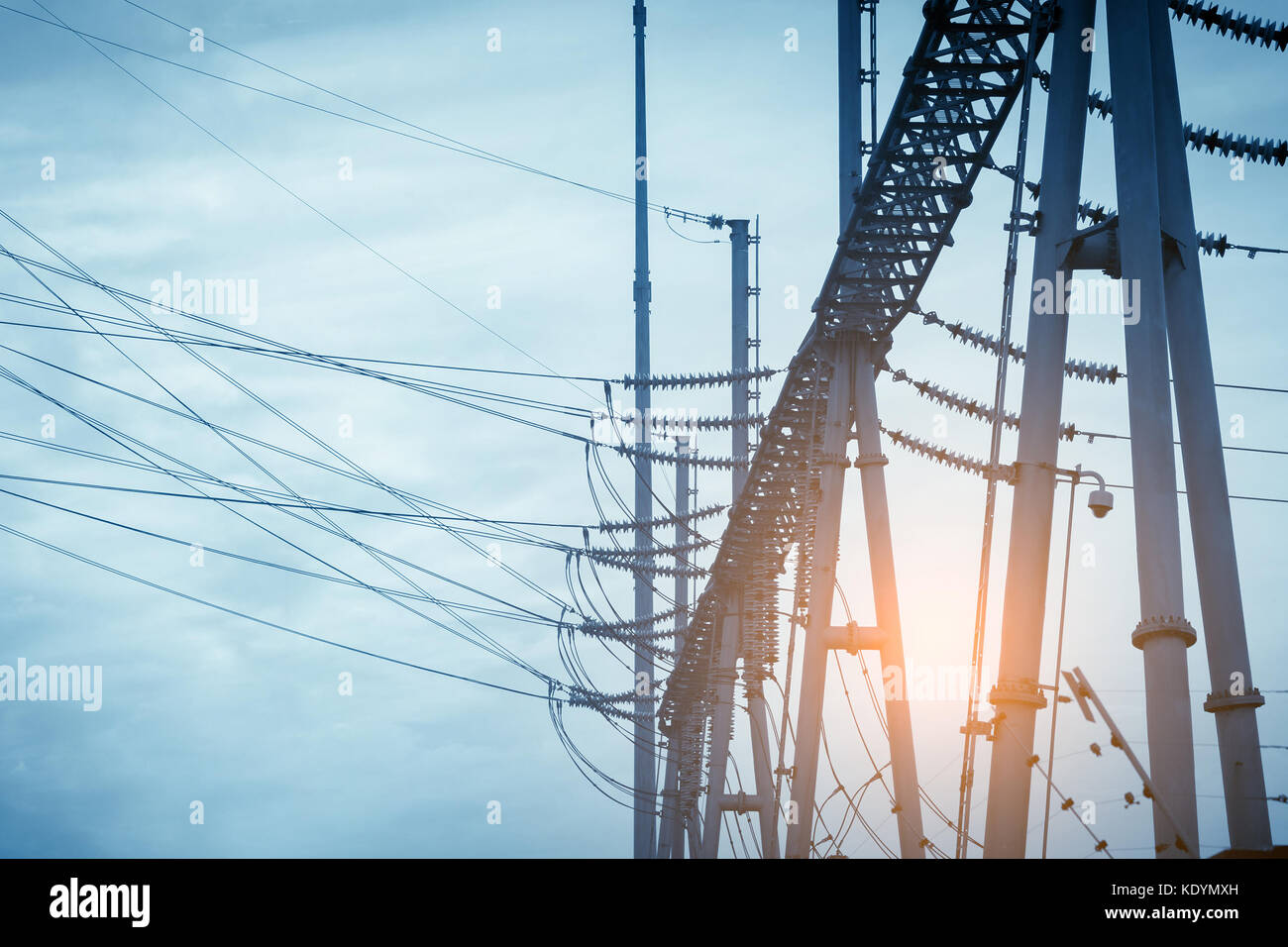 Poste de transformation haute tension Banque D'Images