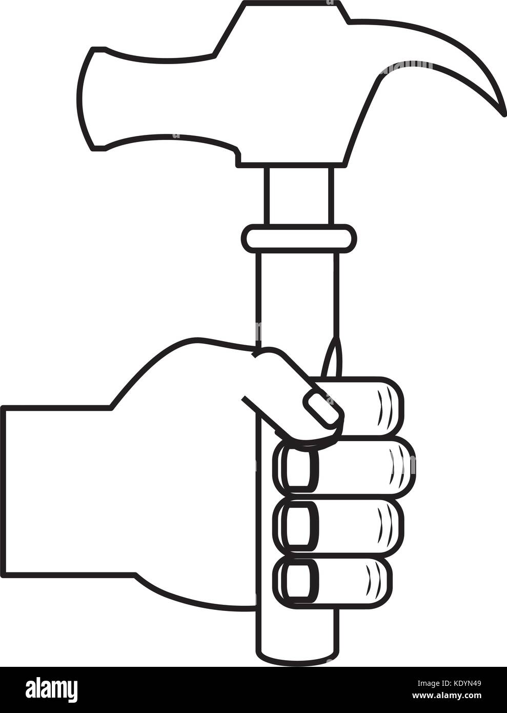 La main avec un marteau vector illustration Illustration de Vecteur