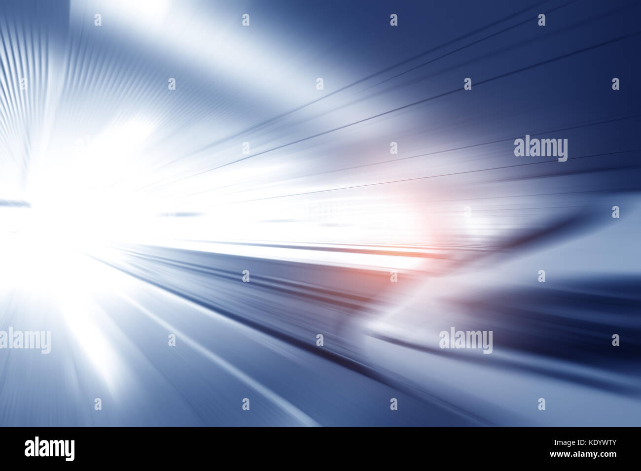 Super haute vitesse simplifié gare tunnel avec effet de lumière mouvement réaliste fond poster print vector illustration Banque D'Images