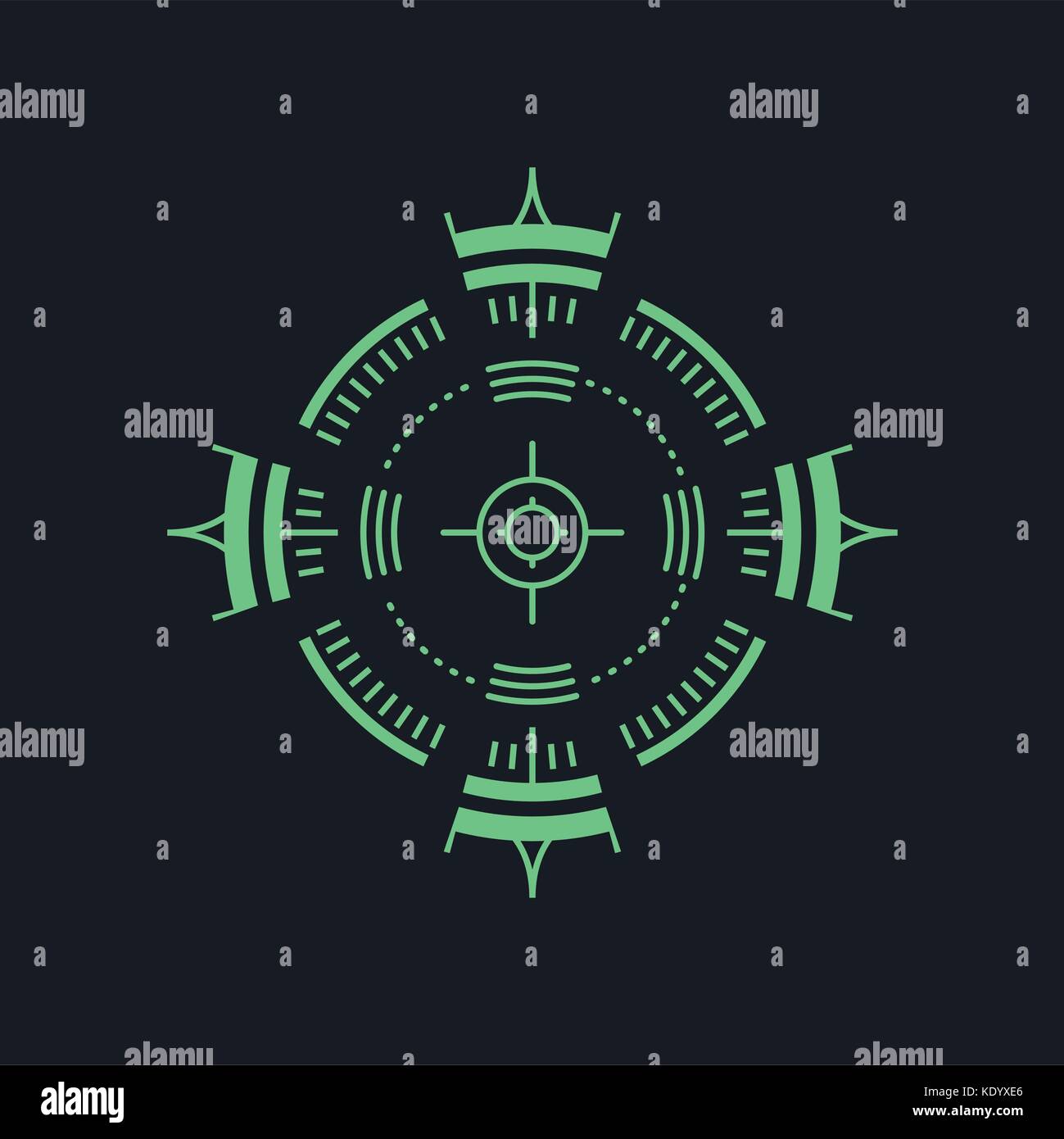 L'icône du radar ou backsight sniper - symbole objectif Illustration de Vecteur