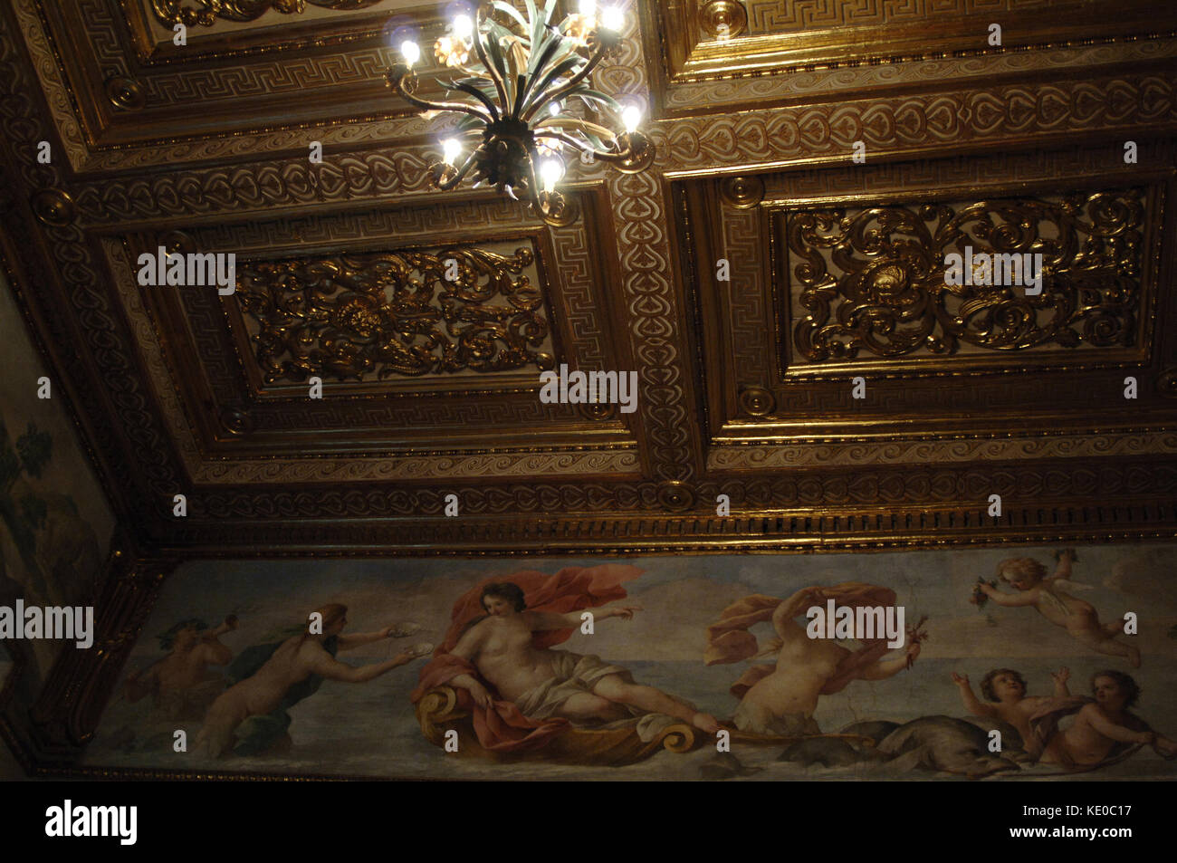L'Italie, Rome. palais altemps 15ème-16ème siècle.( romain national museum). détails de la peinture décorative de l'une de ses chambres. Banque D'Images