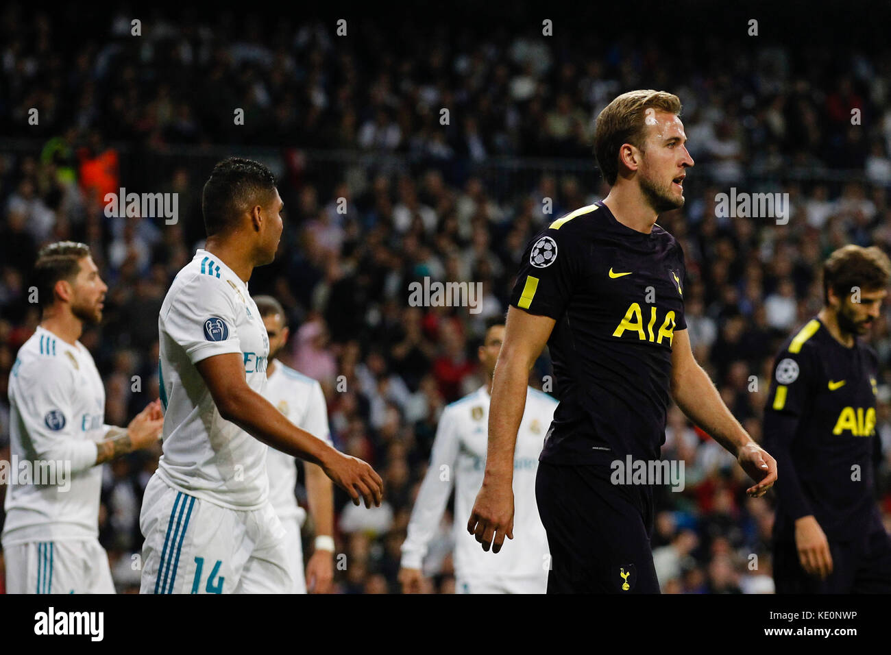 Madrid Espagne 17 Octobre 17 Harry Kane 10 Tottenham Hotspur F C A La Ligue Des Champions De L Ucl Joueur Entre Real Madrid Vs Tottenham Hotspur F C Au Santiago Bernabeu A Madrid Espagne