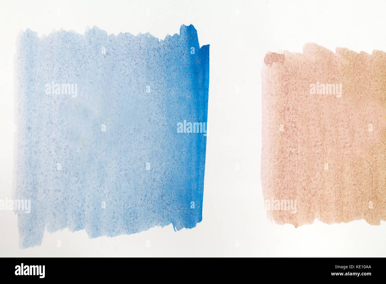 Brun et bleu aquarelle texture sur fond blanc Banque D'Images