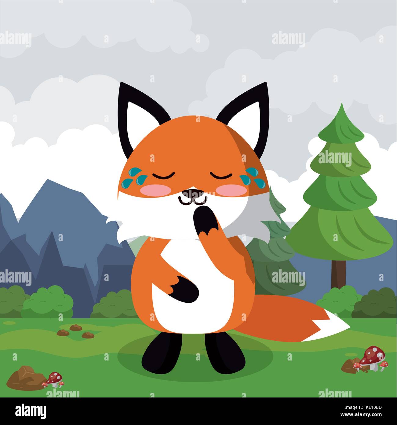 Cute cartoon fox Illustration de Vecteur