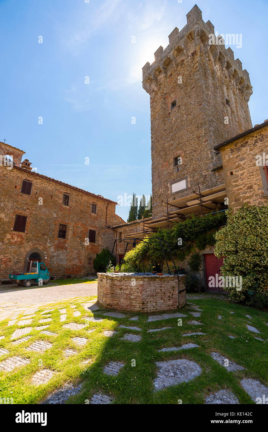 L'Europe,Italie,Toscane,Val di Chiana,castel,voyages,tripcruise,tourisme,vacances,vacance,italien,alimentaire ville typique Banque D'Images