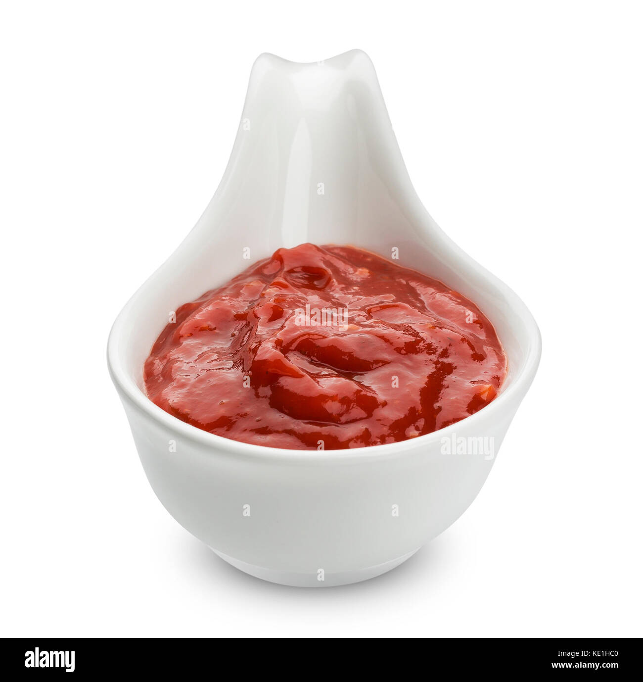 Le ketchup sur fond blanc Banque D'Images