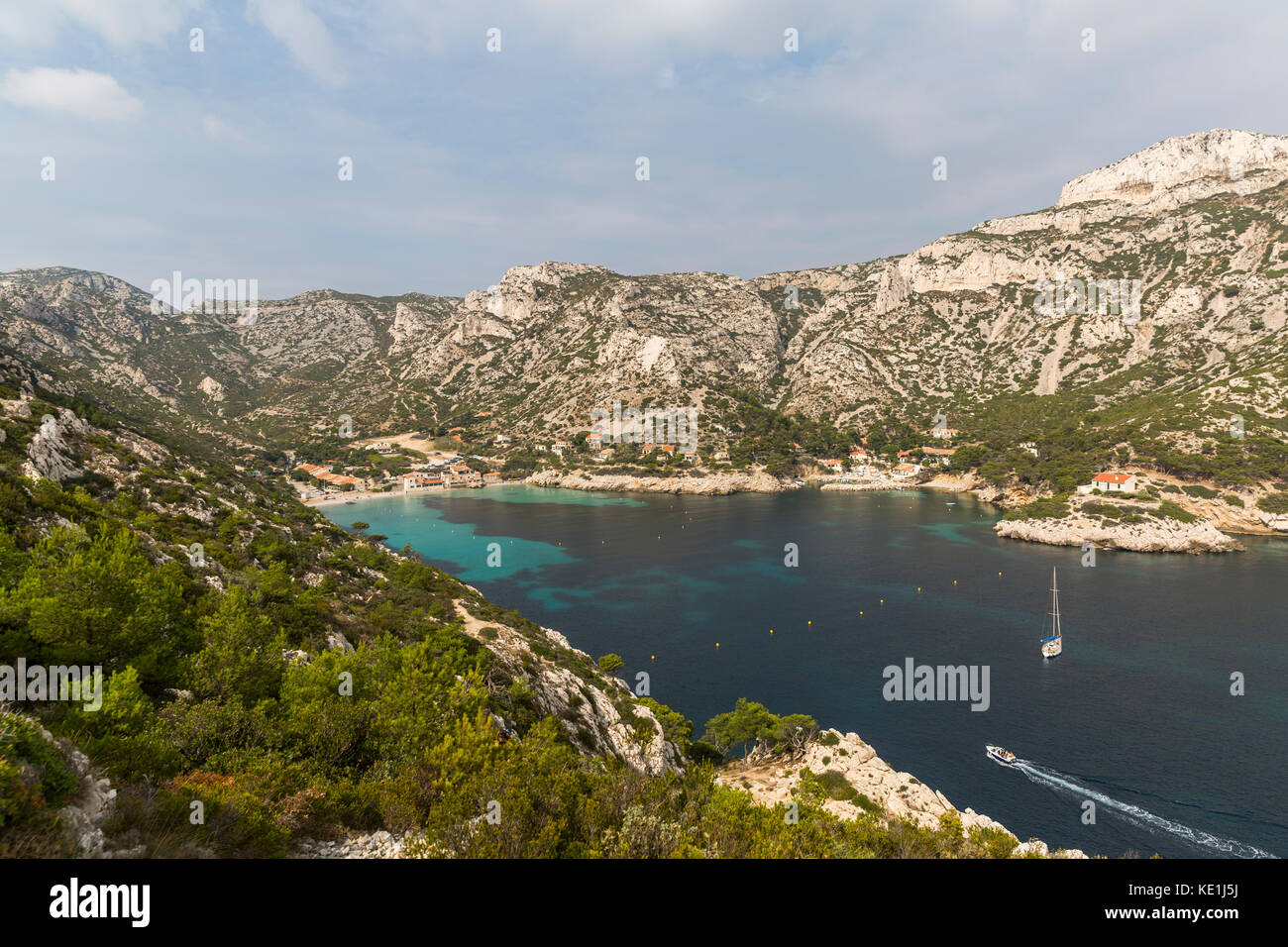 Plage dans le parc national des calanques sur la côte sud de la france Banque D'Images