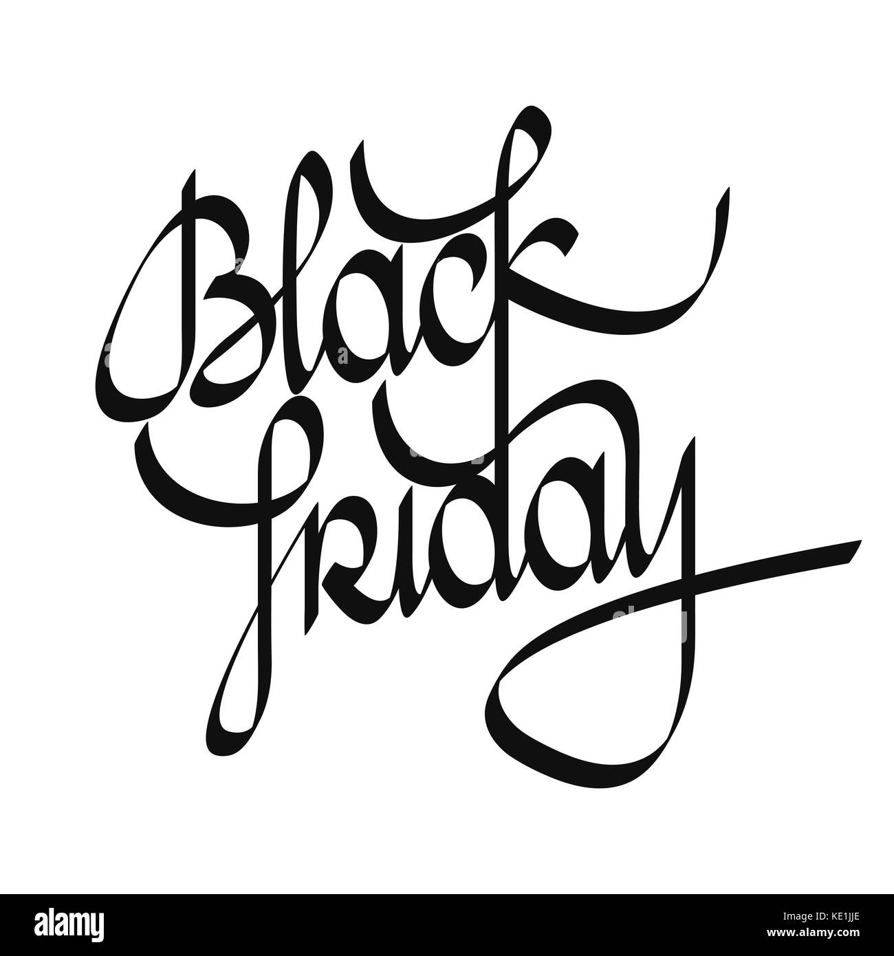 Le vendredi noir lettrage. vendredi noir texte calligraphie design plat design idée utilisables pour les affiches, bannières web et Banque D'Images