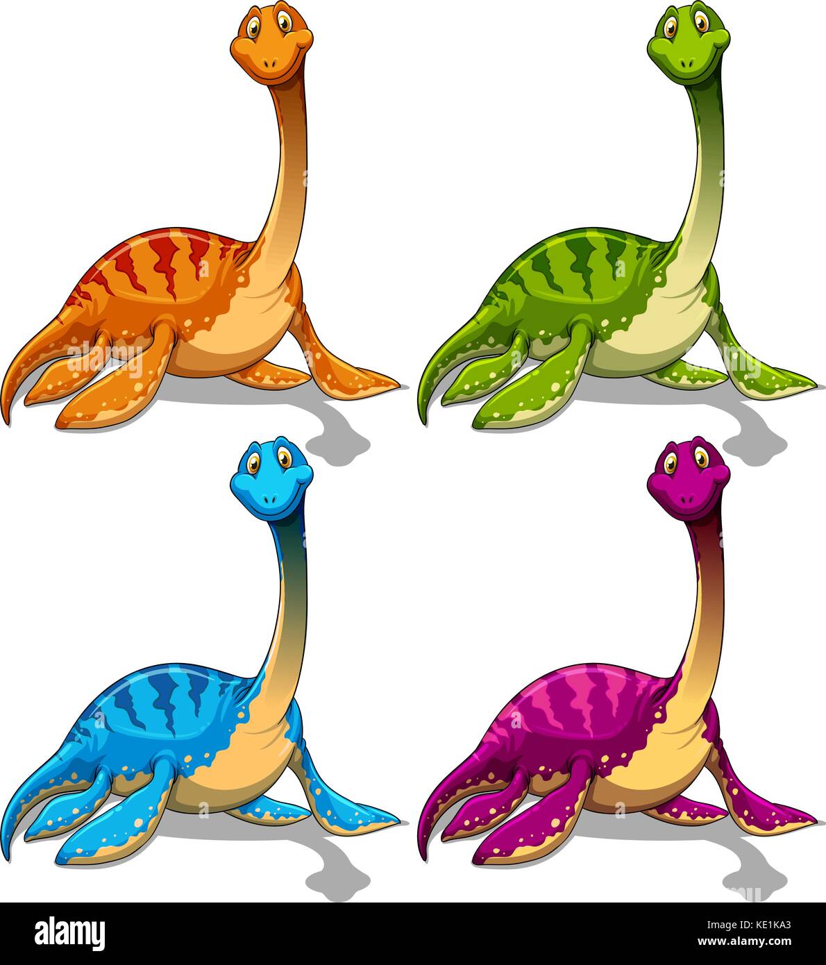 Les dinosaures au long cou illustration Illustration de Vecteur