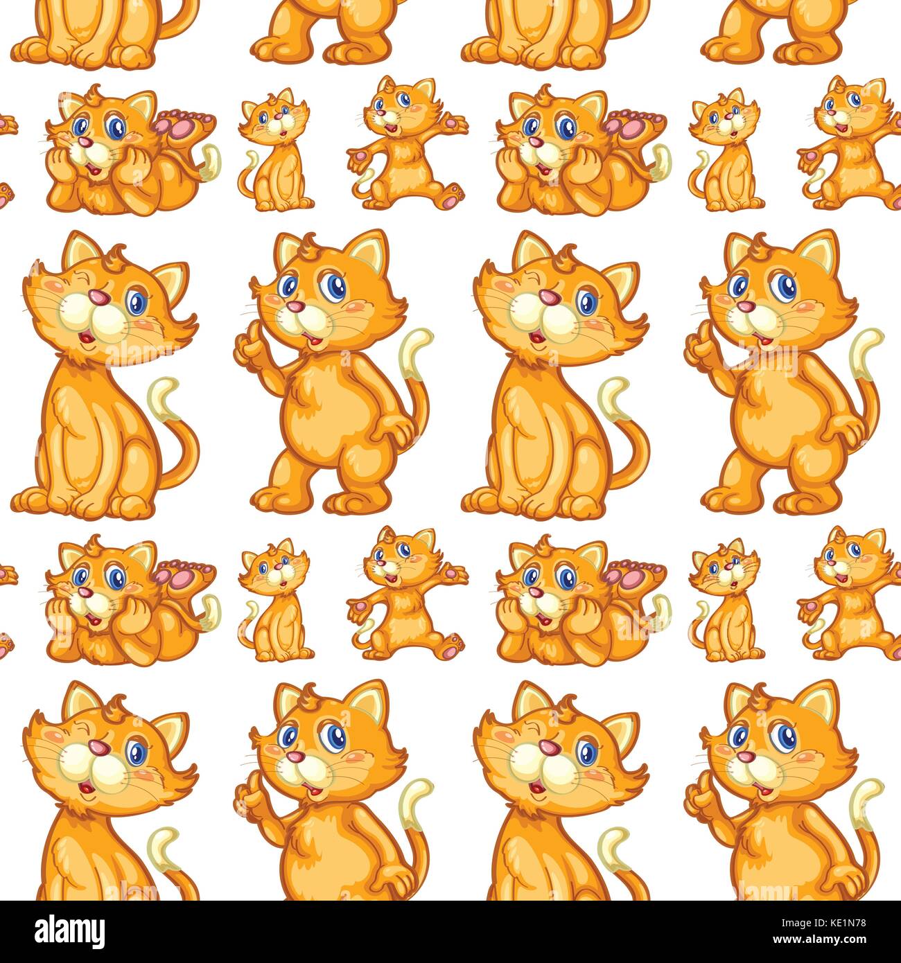 Cute kitten transparente dans différents posts illustration Illustration de Vecteur