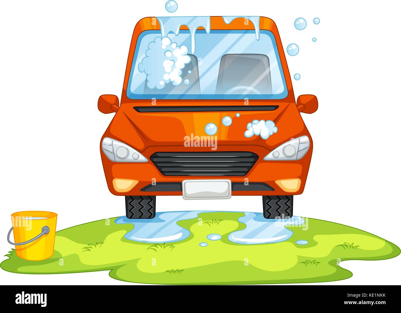 Lavage de voiture dans le parc illustration Illustration de Vecteur