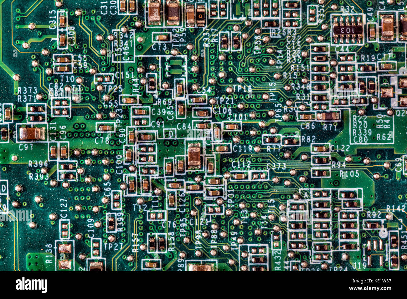 Et des toiles de fond.- Carte de circuit imprimé. Banque D'Images