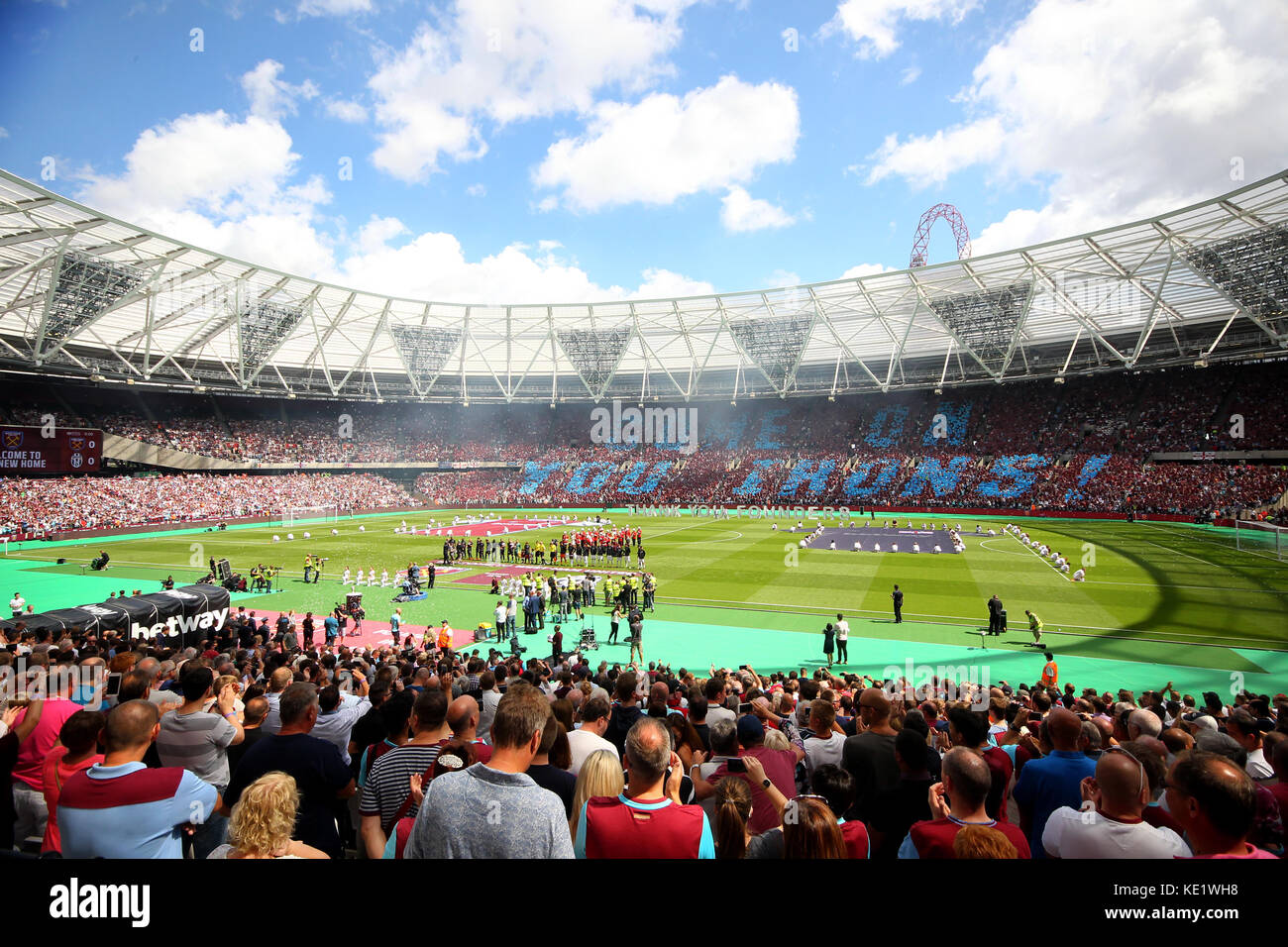 7 août 2016. Vues générales du Londres, stade de West Ham United Football Club au cours de l'ouverture de la correspondance entre le stade de l'ONU de West Ham Banque D'Images