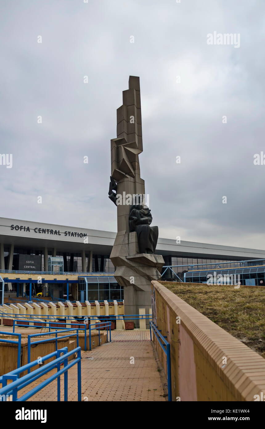 Vue générale de la gare centrale de la ville de Sofia, Bulgarie Banque D'Images