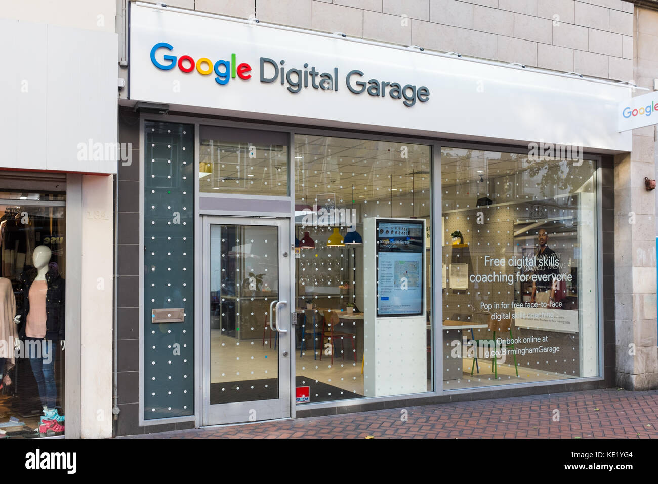 Garage numérique Google shop Front à New Street, Birmingham, UK Banque D'Images