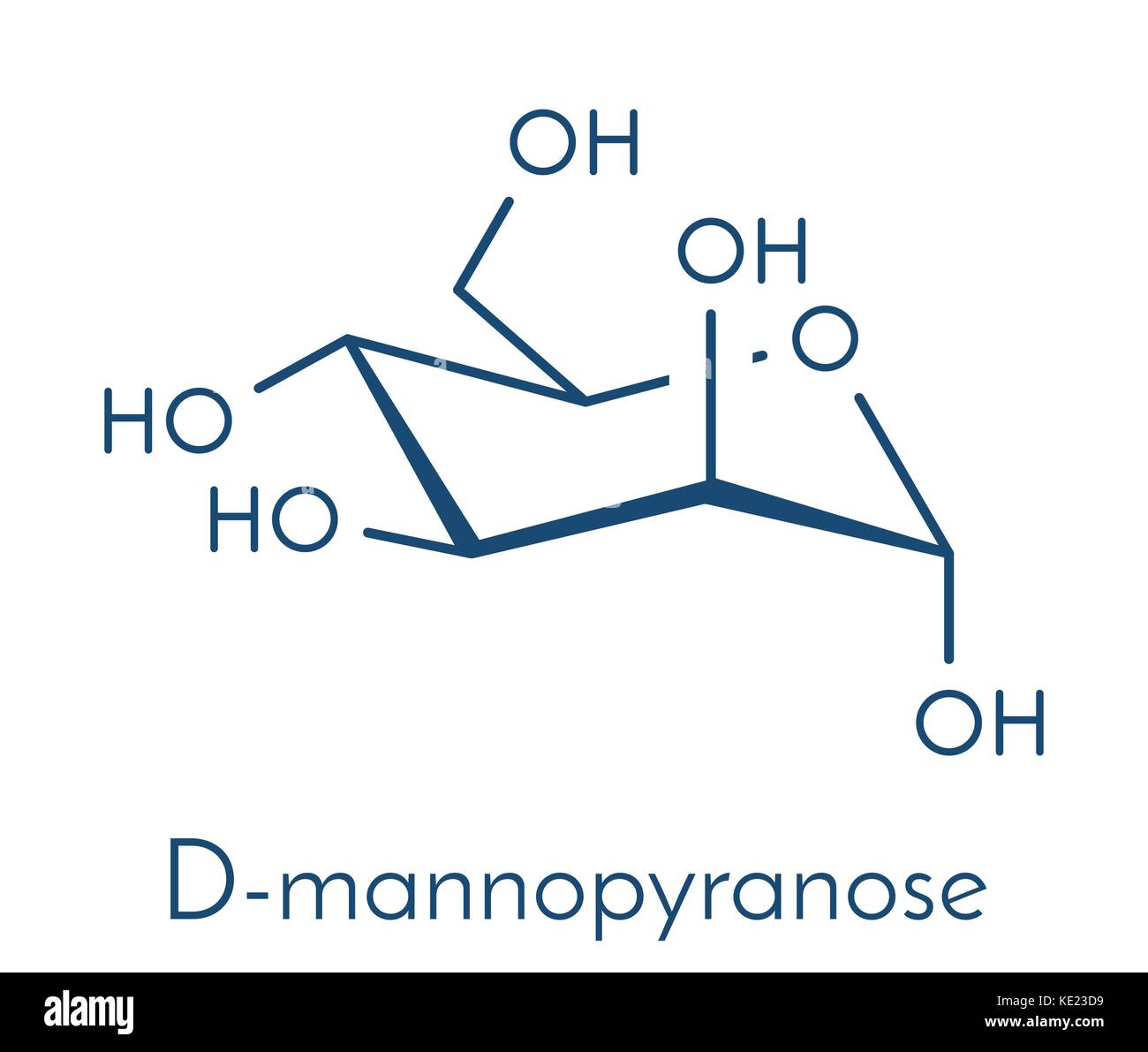 Le mannose (D-mannose) molécule de sucre. épimère de glucose. formule topologique. Illustration de Vecteur