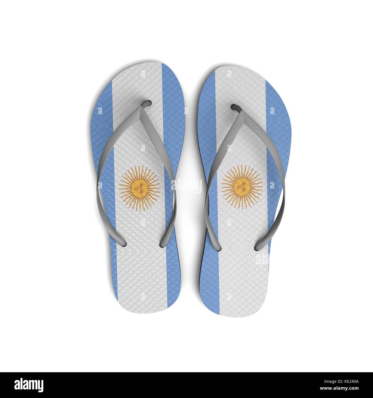 Drapeau argentine flip flop sandals sur un fond blanc. Le rendu 3D Photo  Stock - Alamy