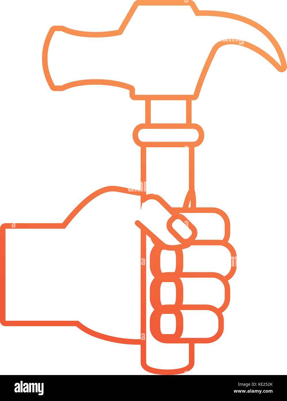 La main avec un marteau vector illustration Illustration de Vecteur